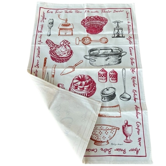 Winkler Tea Towel Les Ustensiles de Cuisine Kitchen Utensils 100% Cotton France - Picture 3 of 10